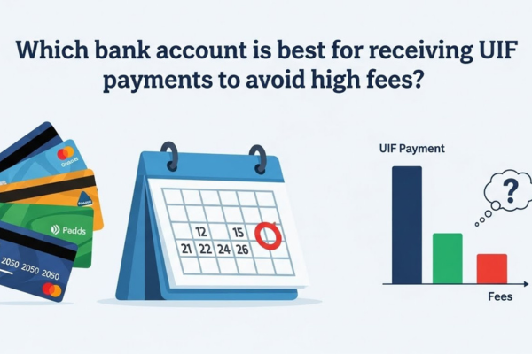 Which bank account is best for receiving UIF payments to avoid high fees?